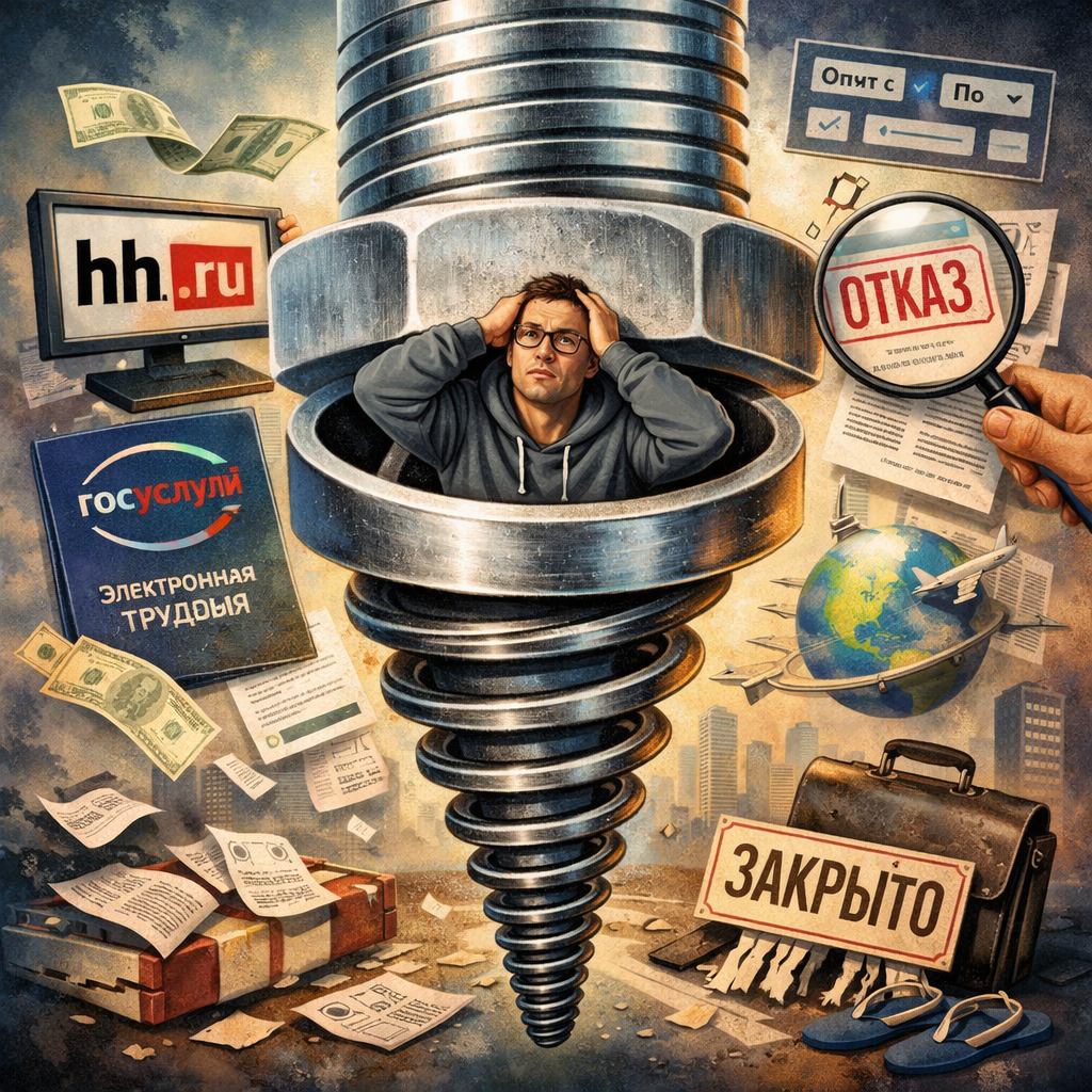 Бесконечная резьба у закручивающейся гайки в найме